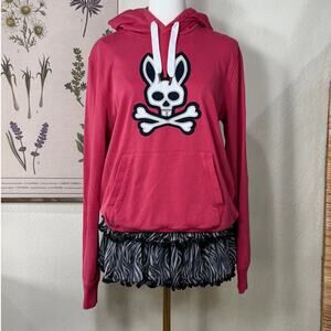 Psycho Bunny Robert Godley Pink Pullover Hoodie Sweatshirt Punk Scene Emo 4 S